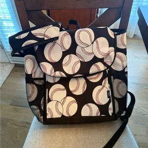 Baseball Print Cooler Backpack